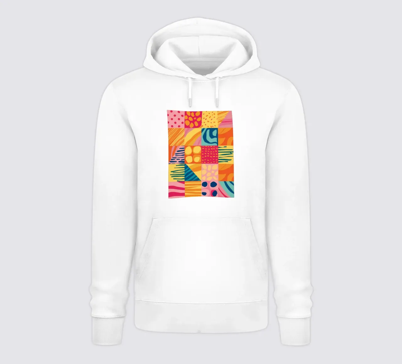 Gioia del patchwork cromatico felpa con cappuccio da Dream Gesso