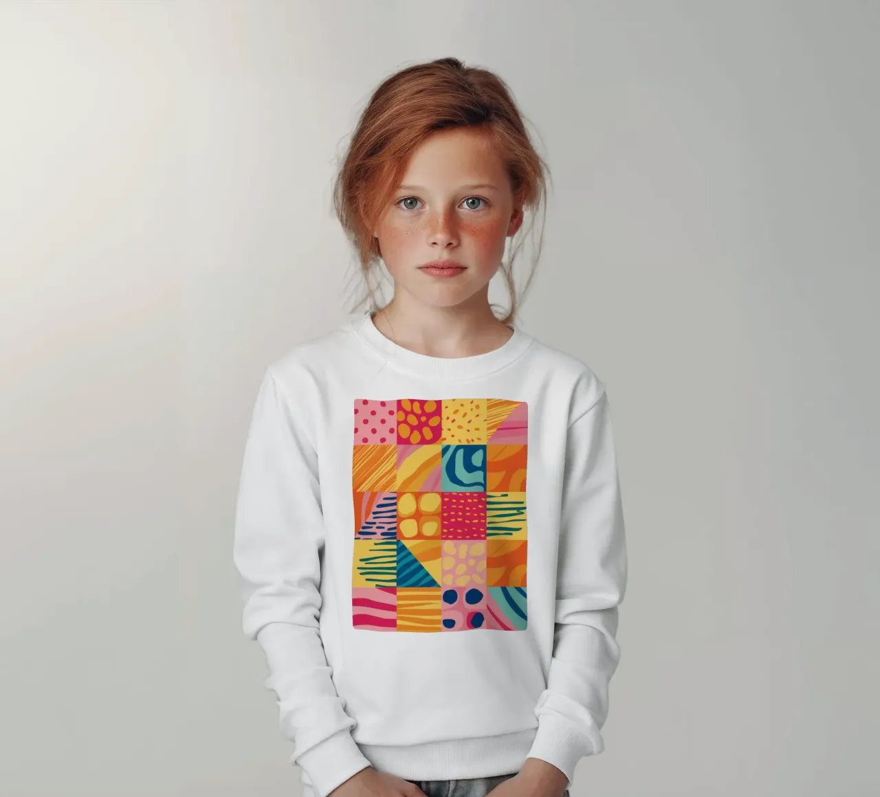 Gioia del patchwork cromatico felpa bambino da Dream Gesso