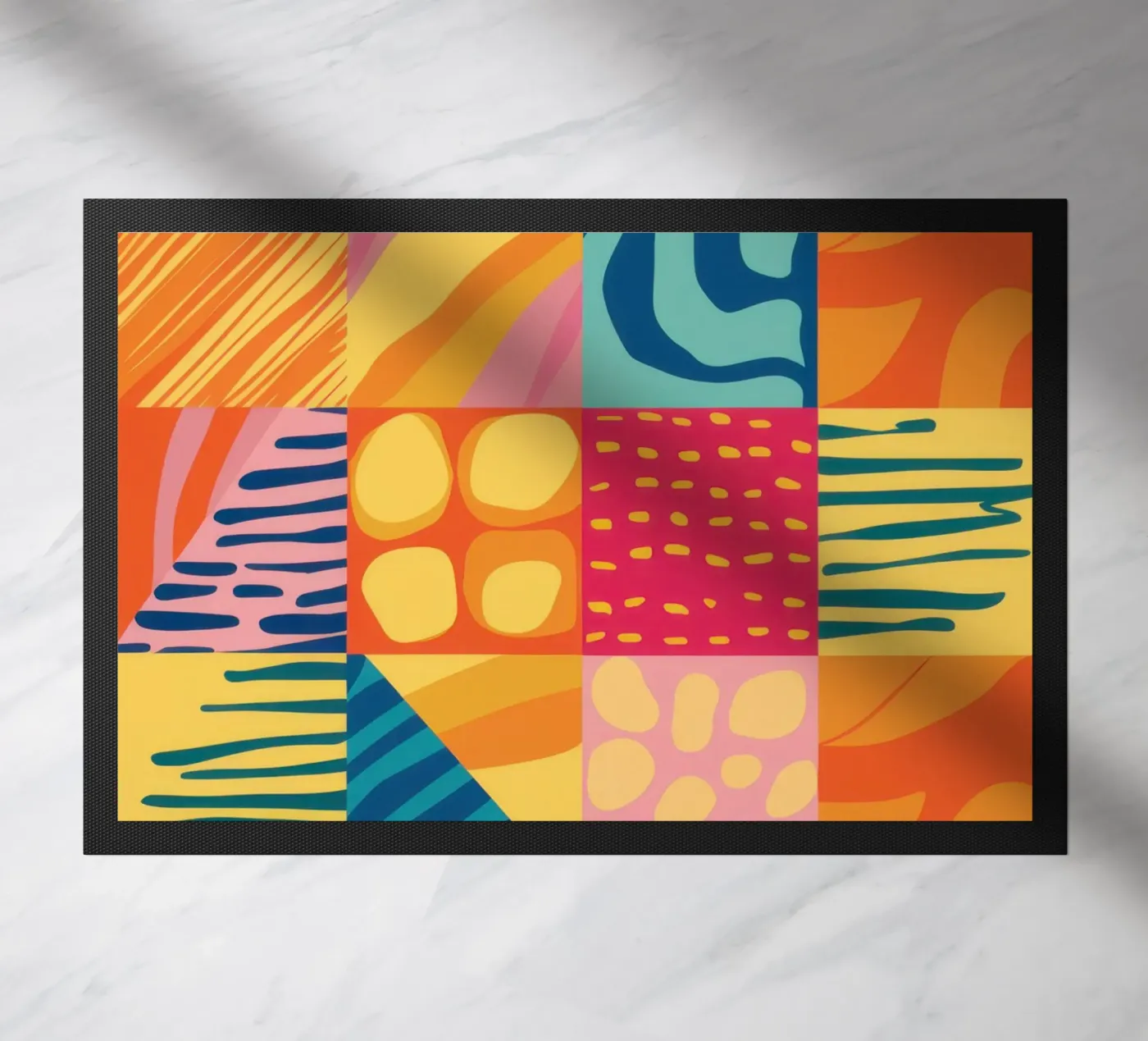 Chromatisch patchwork vreugde deurmat van Dream Gesso