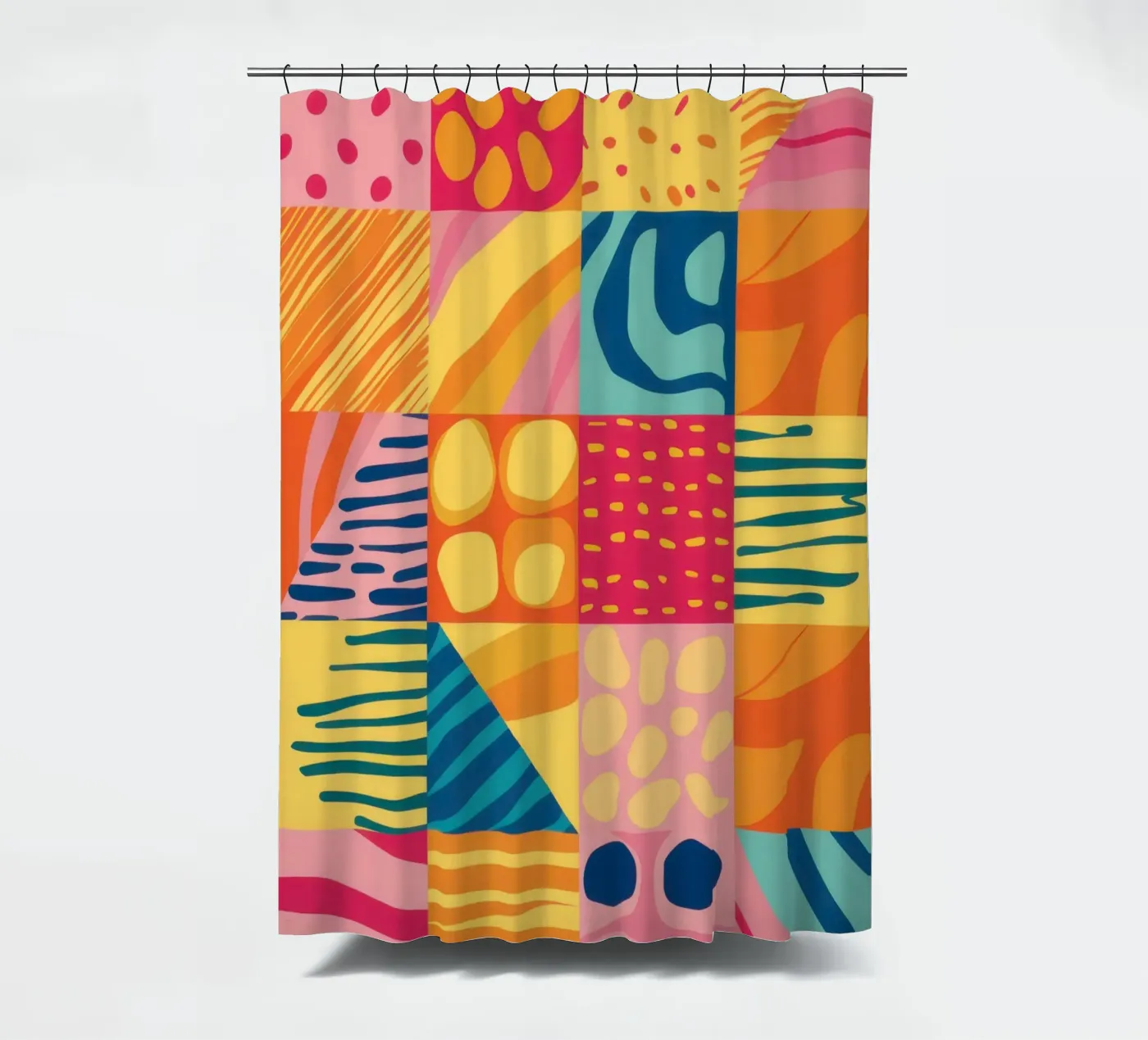 Chromatisch patchwork vreugde douchegordijn van Dream Gesso
