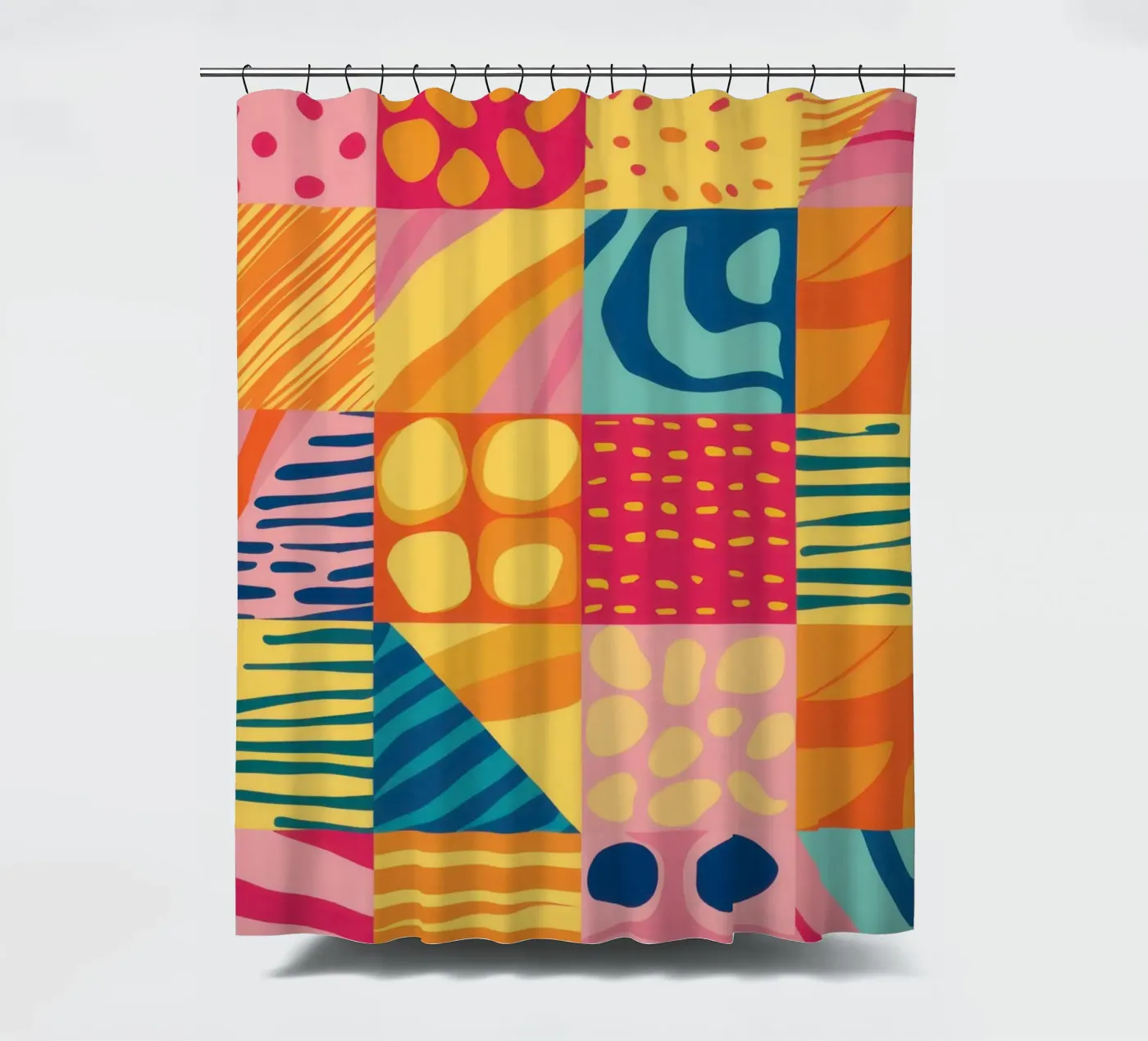 Chromatisch patchwork vreugde douchegordijn van Dream Gesso