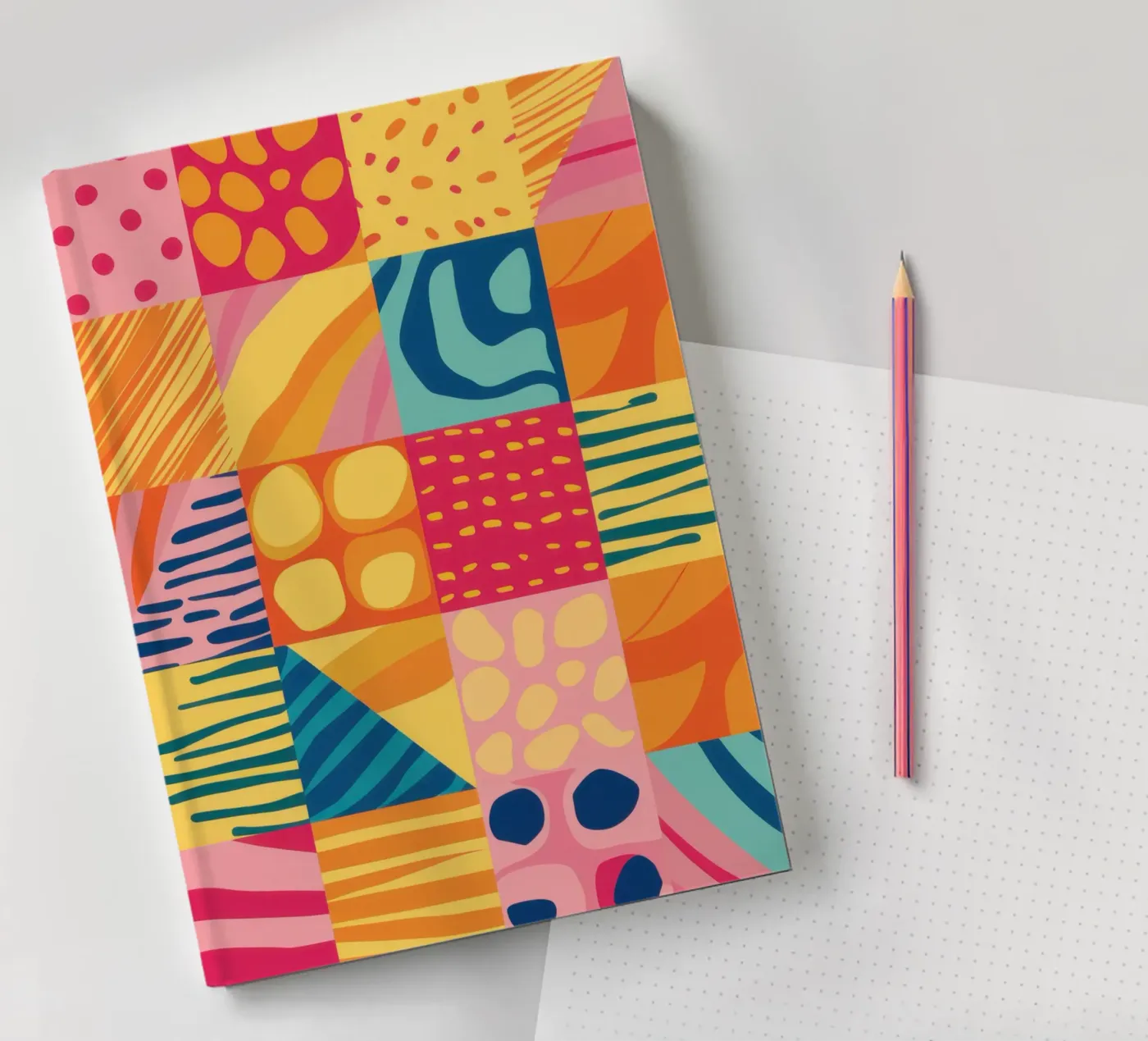 Chromatic Patchwork Joy notebook by Dream Gesso