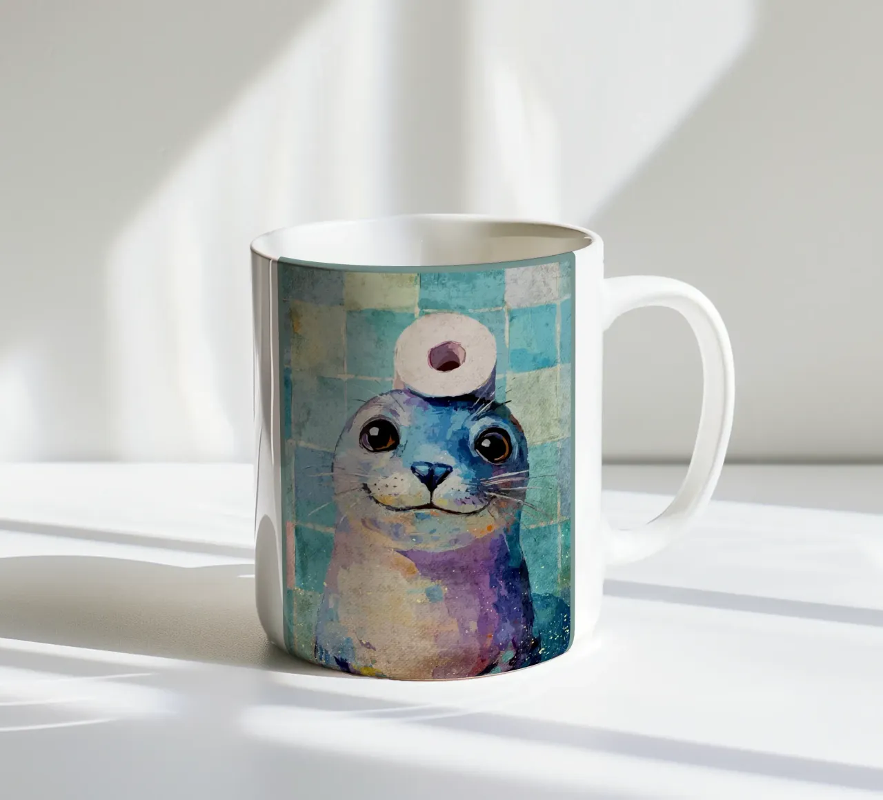 Sigillo con cappello di carta igienica tazza in ceramica da Terry Jason Kratz