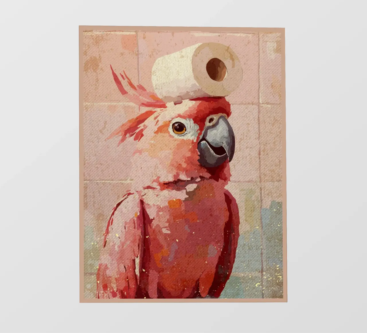 Cacatua rosa con carta igienica telo in pvc da Terry Jason Kratz