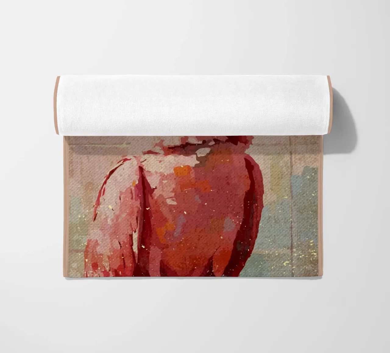 Cacatua rosa con carta igienica telo mare da Terry Jason Kratz