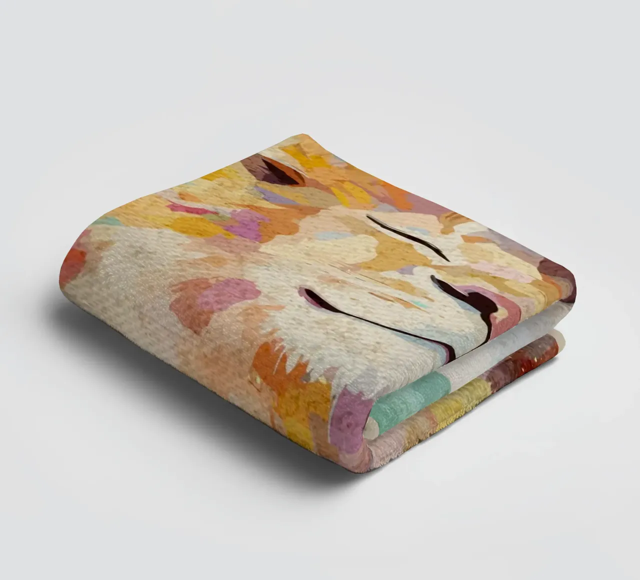 Leeuw met wc-papier badhanddoek van Terry Jason Kratz