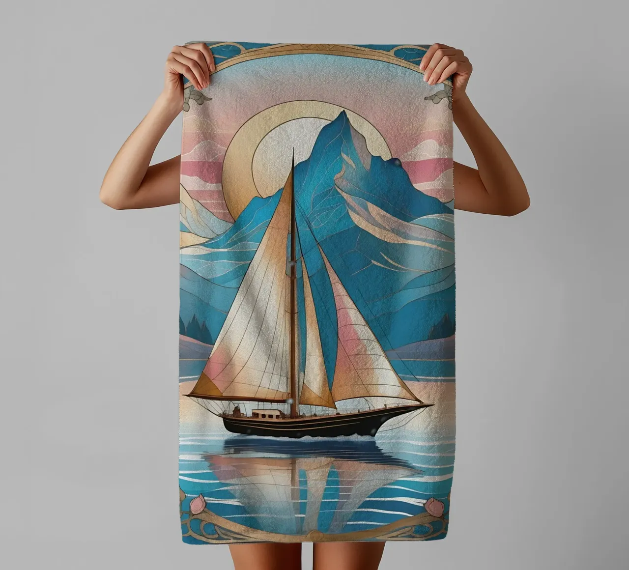 Barca a vela_6 asciugamano da bagno da Farb- und Blütenzauber by LK