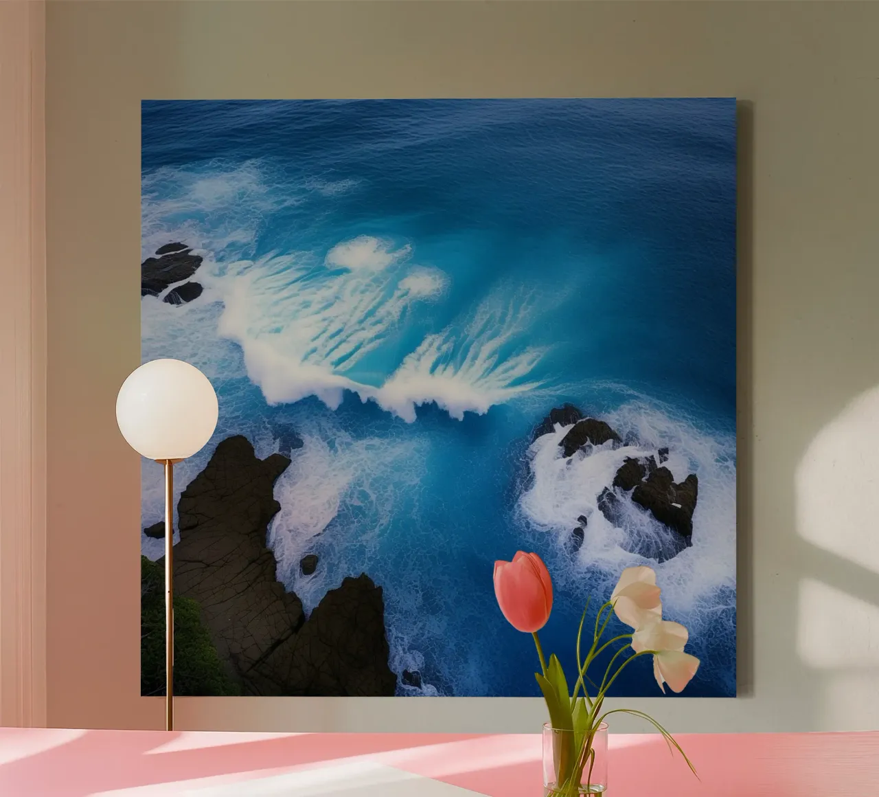 Das Flüstern des Ozeans Leinwand mit Schattenfugenrahmen von PhotoVibe Decor