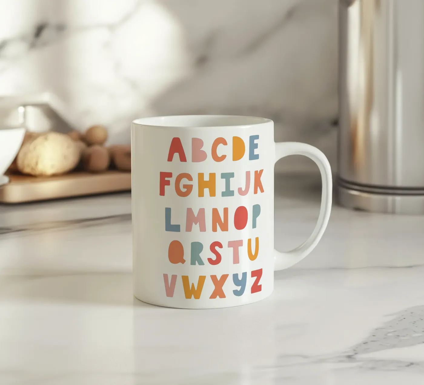 Solid Letters ceramic mug by Kartenliebe