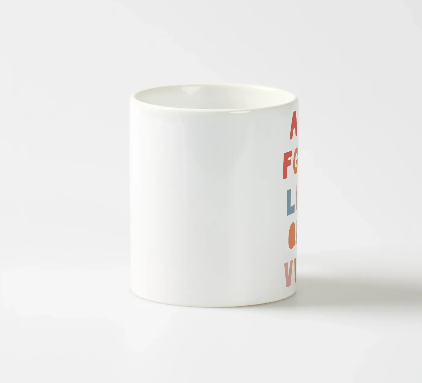 Solid Letters ceramic mug by Kartenliebe