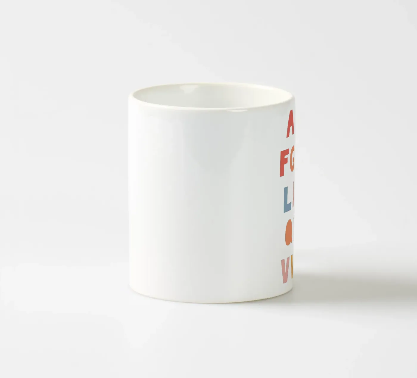 Solid Letters ceramic mug by Kartenliebe