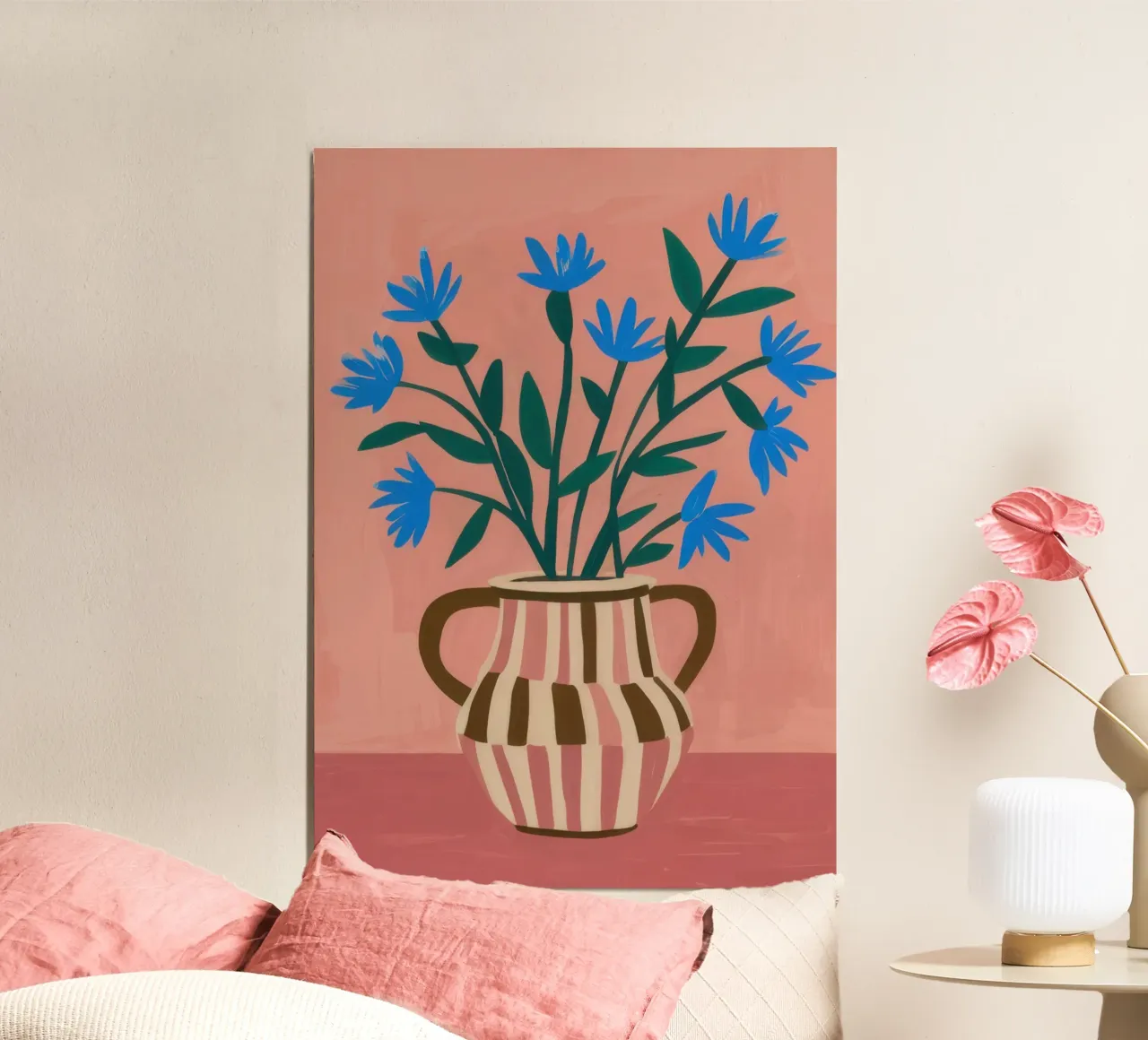 Fiori di campagna cerulei alluminio dibond da Dream Gesso