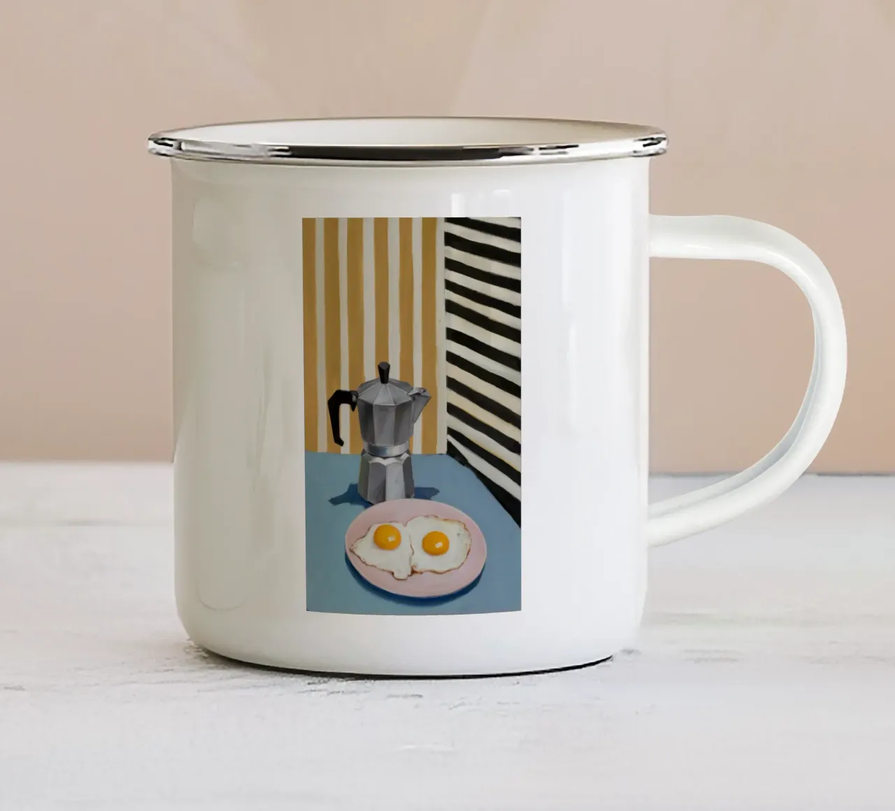 Mattinata a strisce tazza in smalto da Dream Gesso
