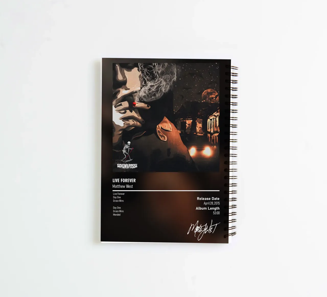Live Forever (2015) by Matthew West spiral notebook by DGUnder