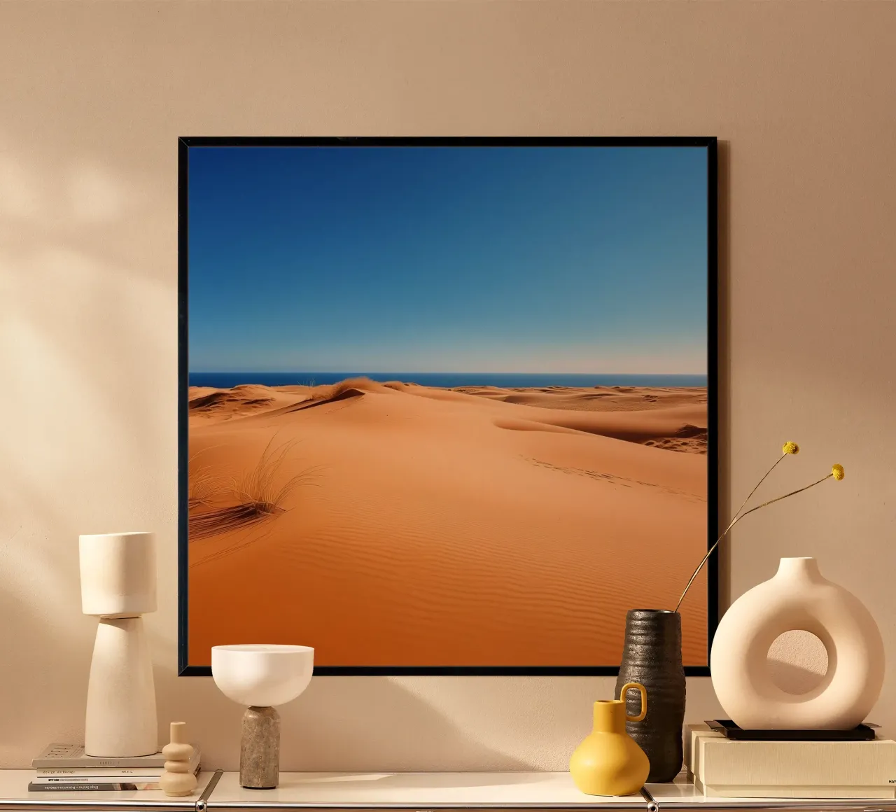 Sussurri dell'oceano poster con telaio in legno da PhotoVibe Decor