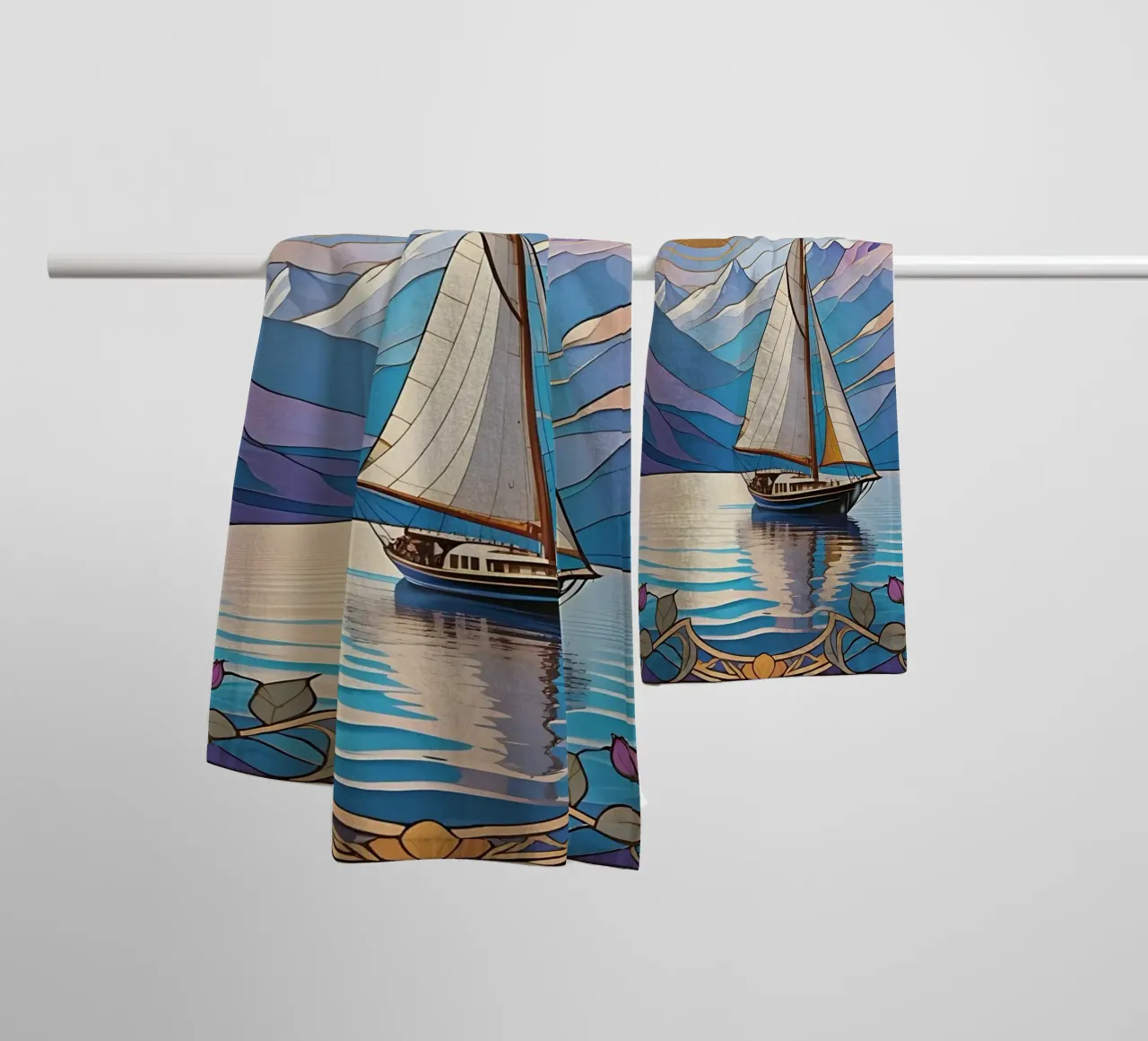 Barca a vela_7 asciugamano da bagno da Farb- und Blütenzauber by LK