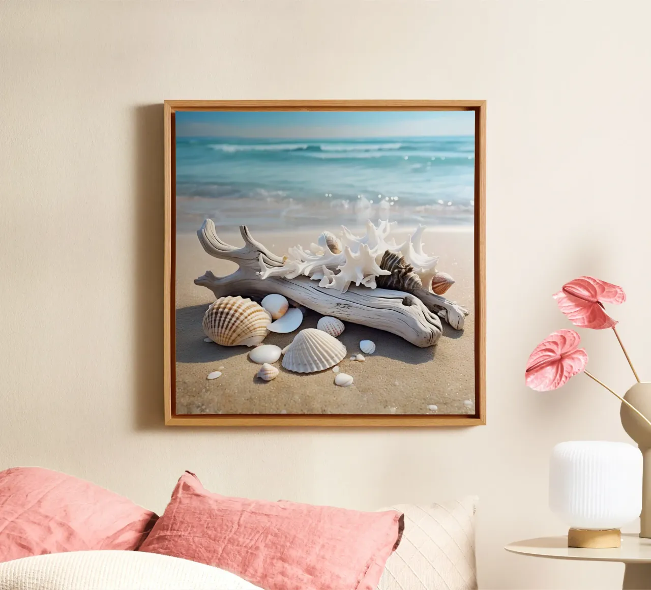 Whispers of the Ocean canvas with Floater frame by PhotoVibe Decor