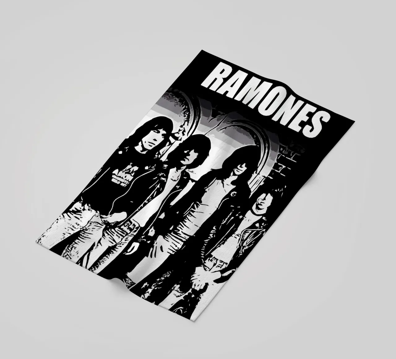 Ramones band music 6 Art beach towel by music soul