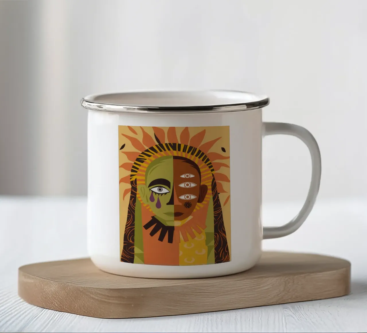 Sguardo solare onniveggente tazza in smalto da Dream Gesso