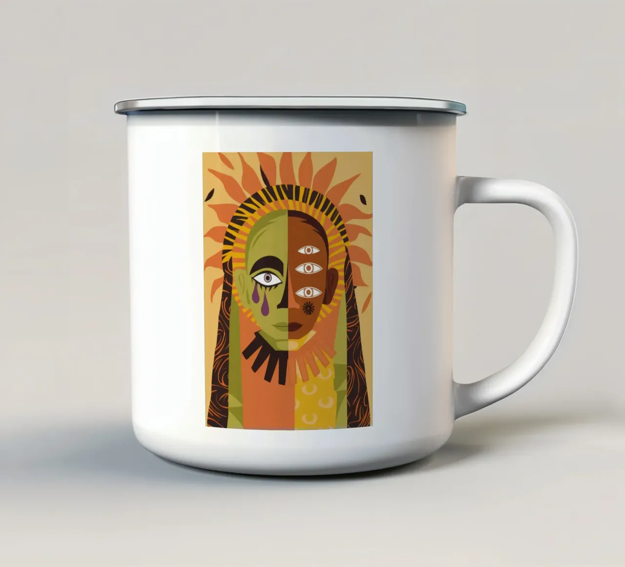 Sguardo solare onniveggente tazza in smalto da Dream Gesso