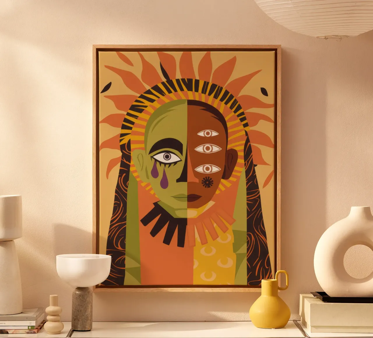 Sguardo solare onniveggente tela con Cornice a cassetta da Dream Gesso
