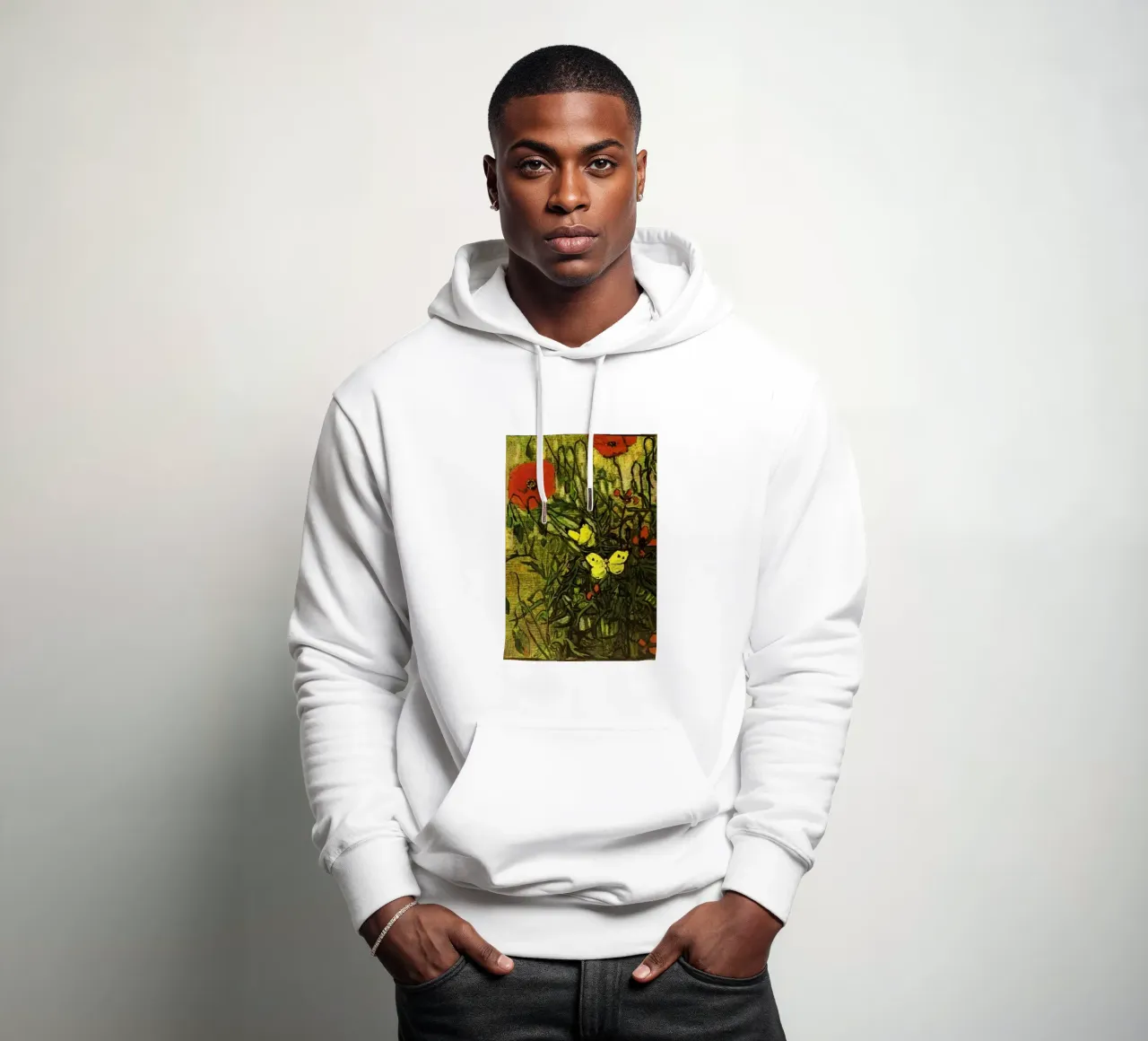 papaveri fiori di campo felpa con cappuccio da cloud shop