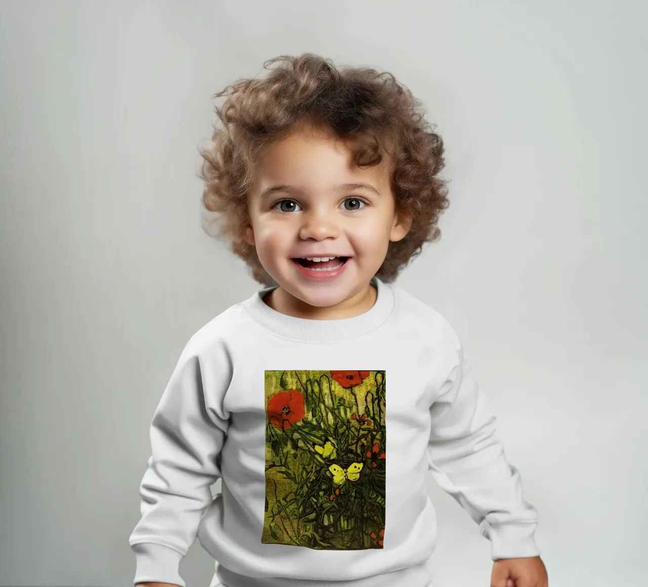 papaveri fiori di campo felpa neonato da cloud shop
