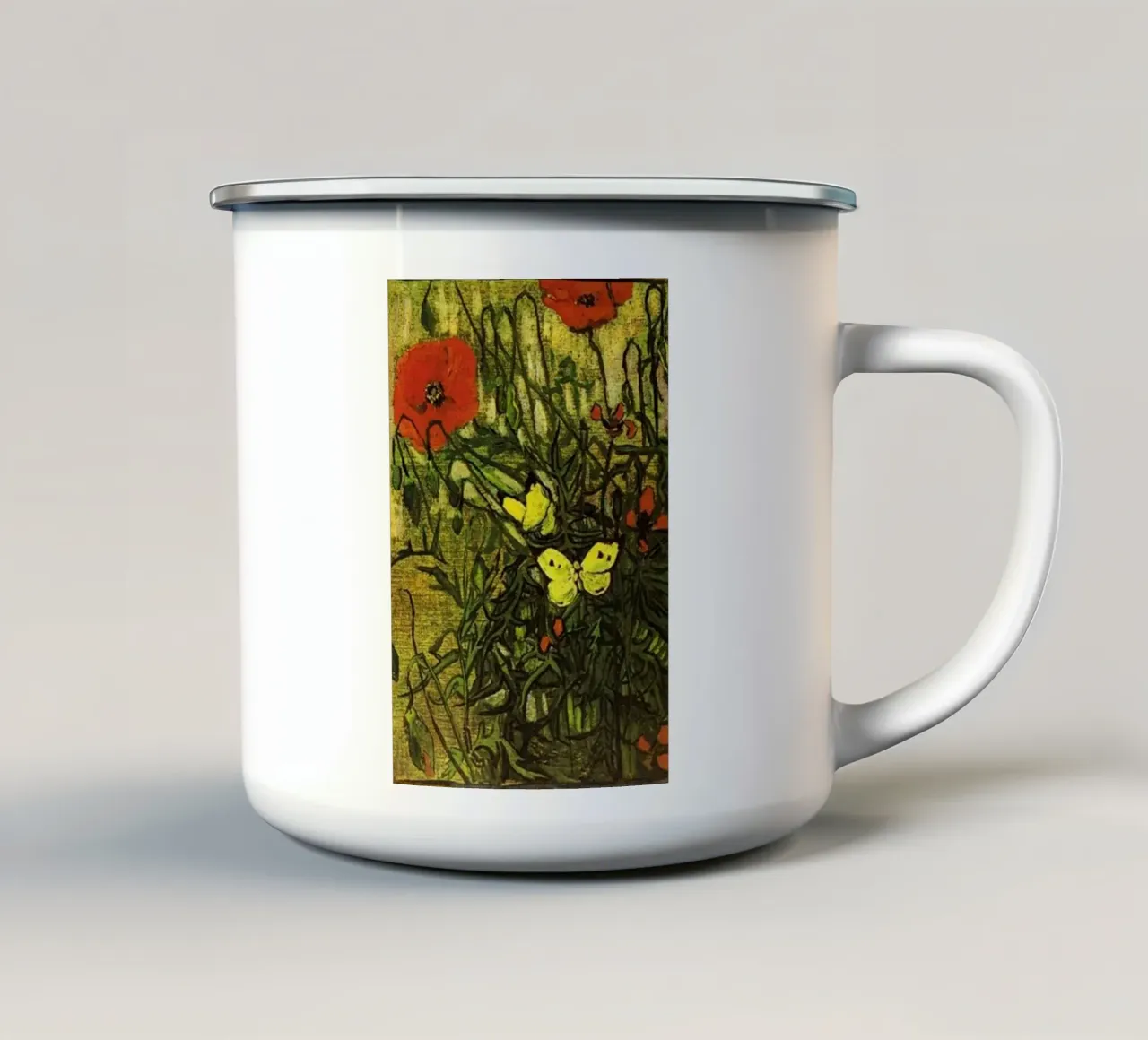 papaveri fiori di campo tazza in smalto da cloud shop