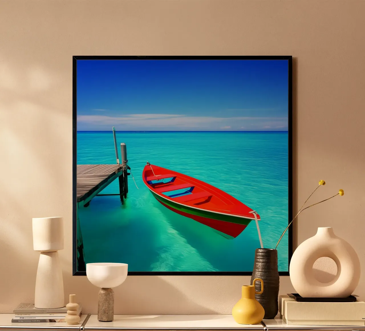 Sussurri dell'oceano poster con telaio in alluminio da PhotoVibe Decor