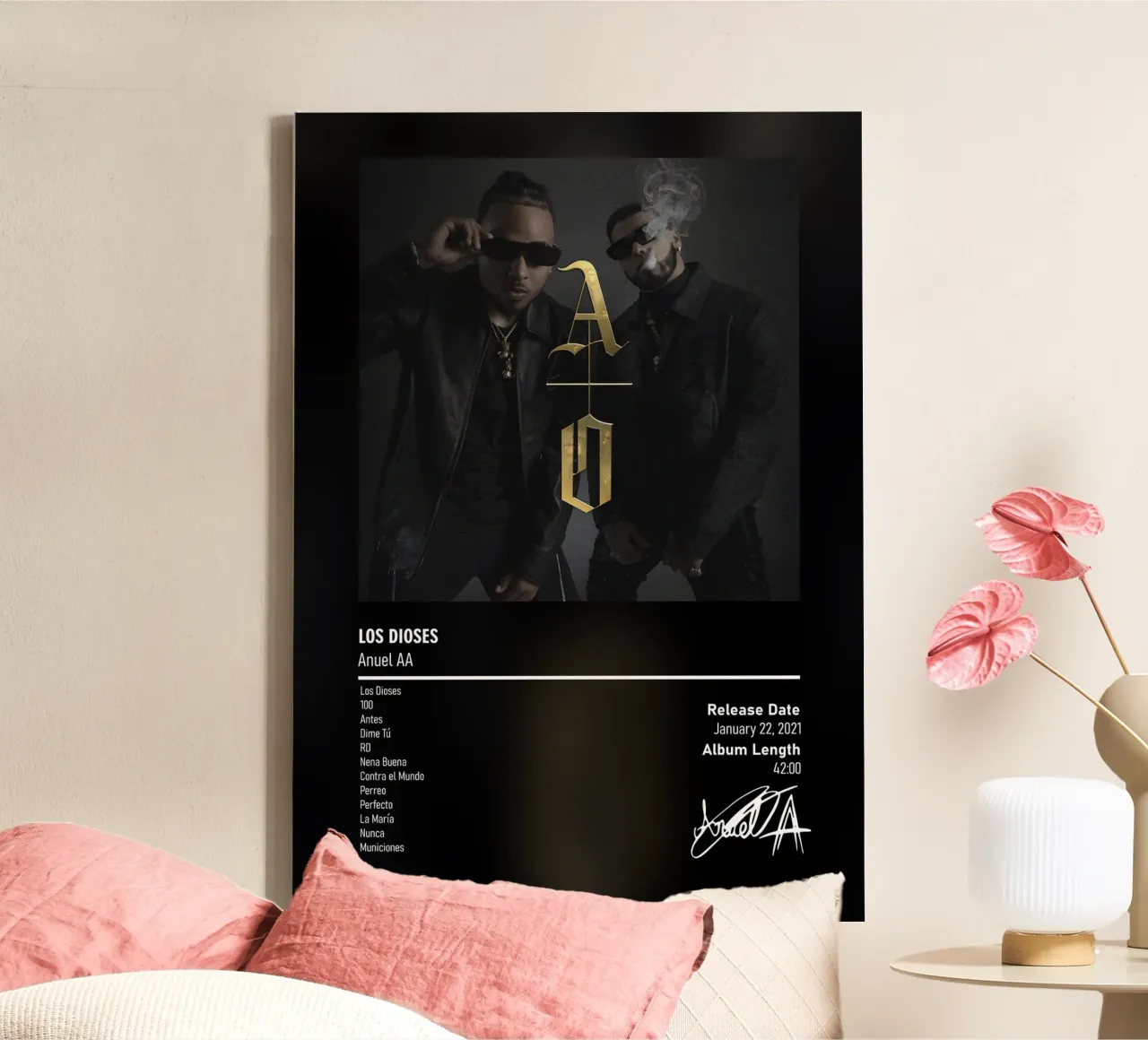 Los Dioses (2021) by Anuel AA & Ozuna tela con Cornice a cassetta da DGUnder