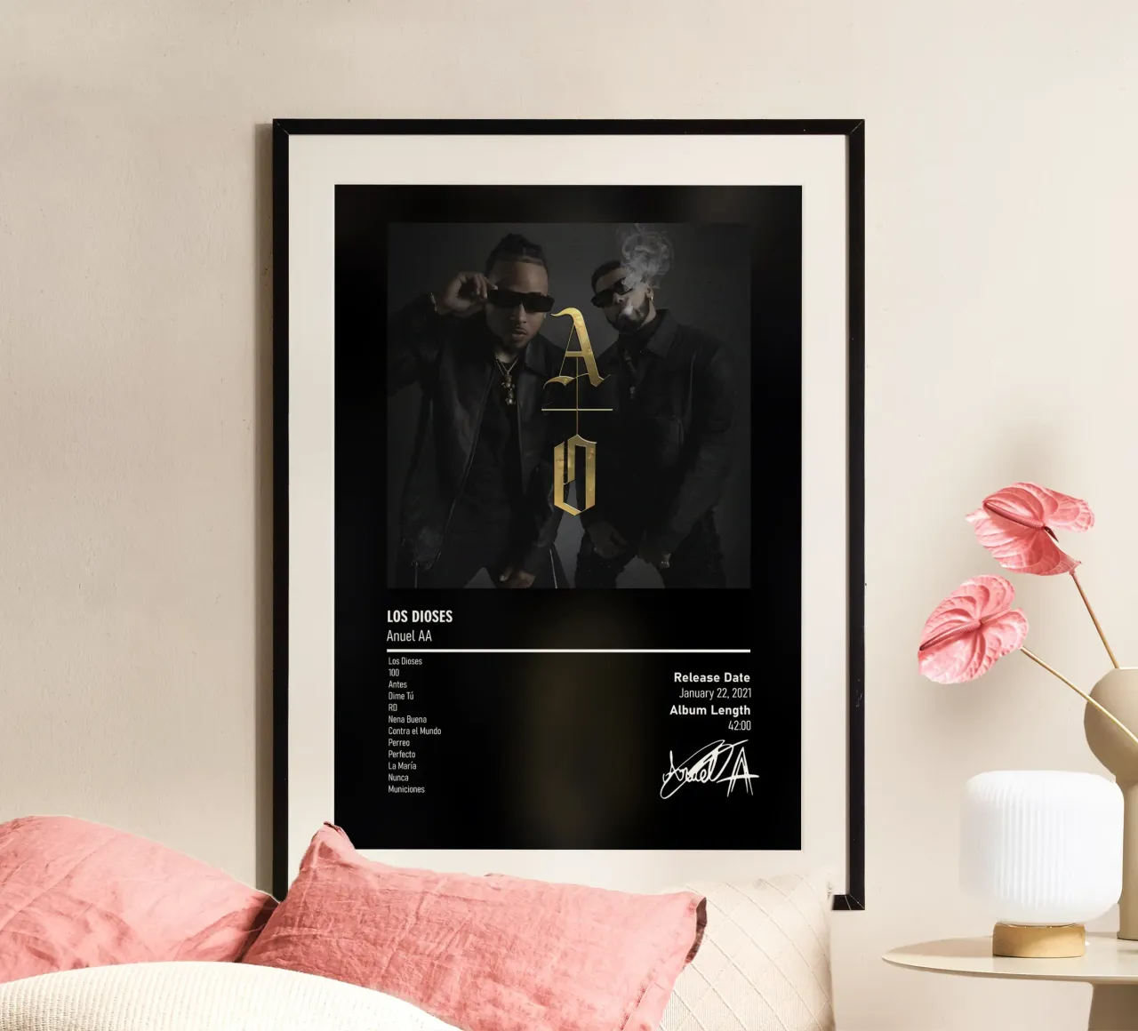 Los Dioses (2021) by Anuel AA & Ozuna carta hahnemühle da DGUnder