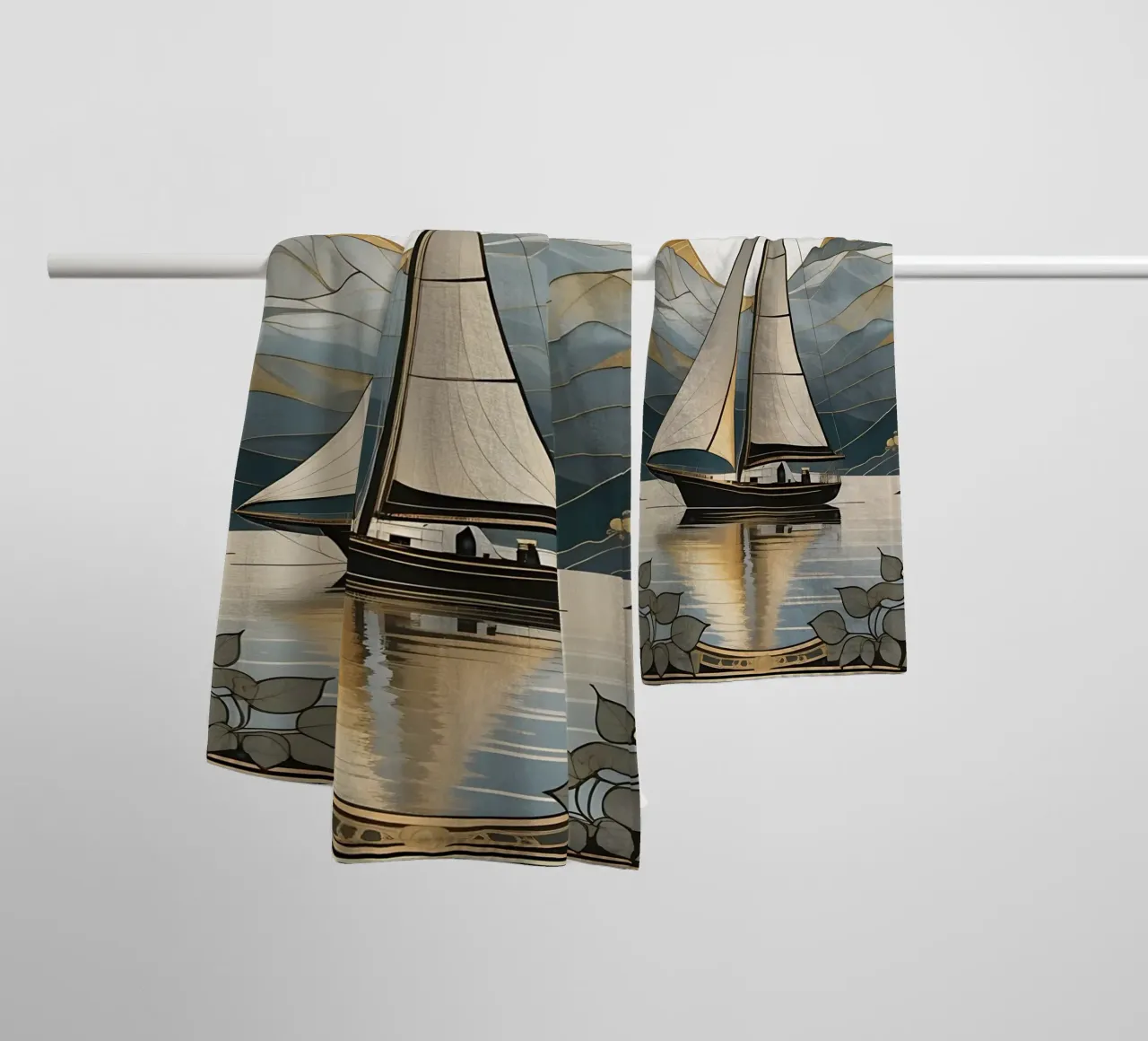 Barca a vela_10 asciugamano da bagno da Farb- und Blütenzauber by LK