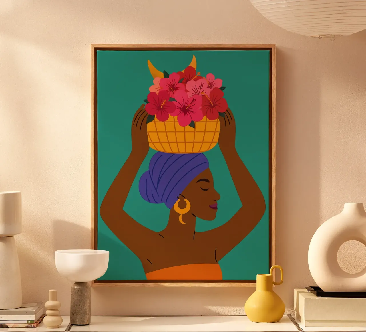 Exotic flower basket Beauty canvas by Taika Tori Art