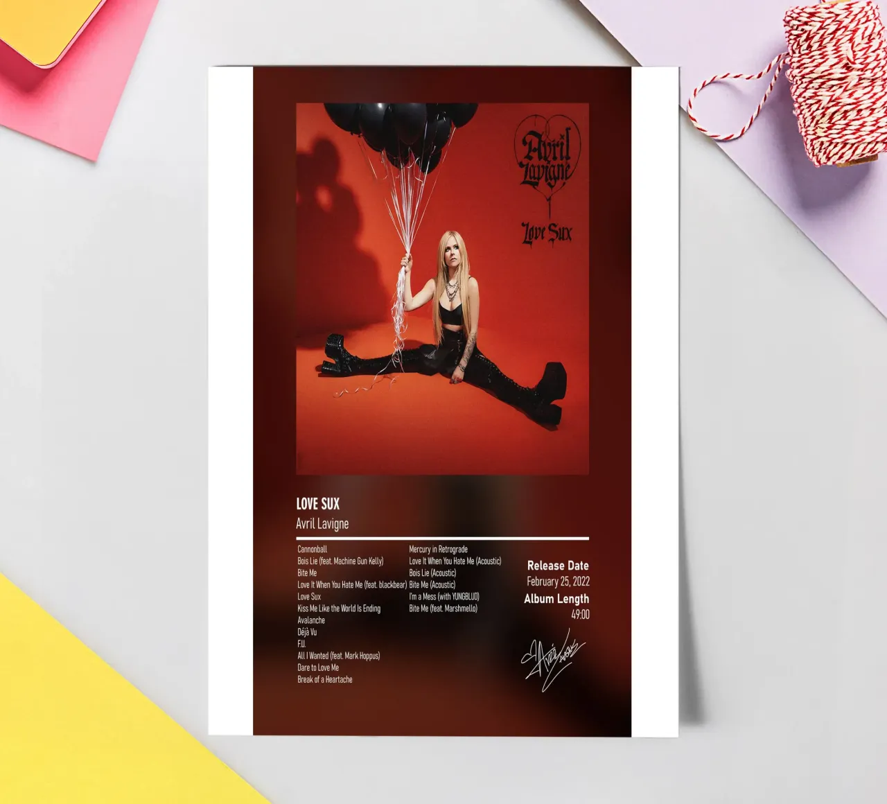 Love Sux (2022) by Avril Lavigne sticker sheet by DGUnder