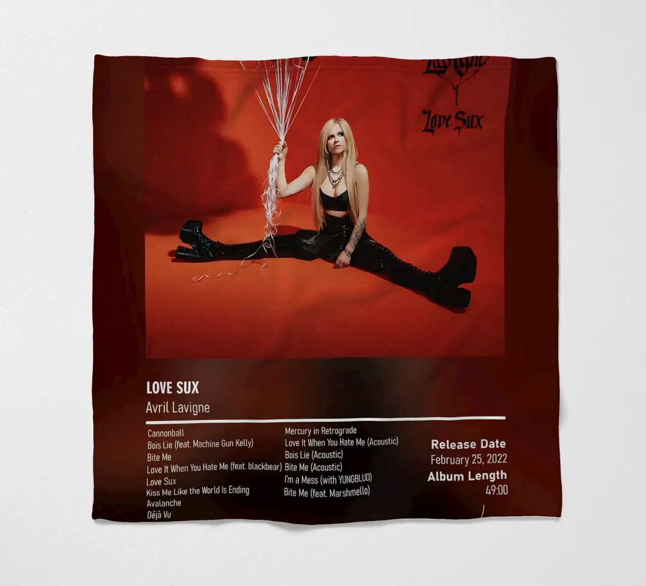 Love Sux (2022) by Avril Lavigne fleece blanket by DGUnder