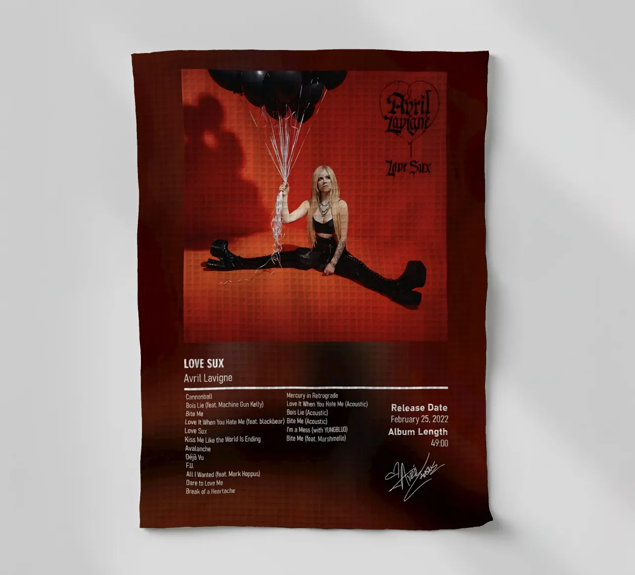 Love Sux (2022) by Avril Lavigne canovaccio da cucina da DGUnder