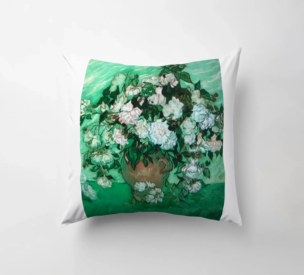 vaso di fiori rose bianche cuscino da cloud shop
