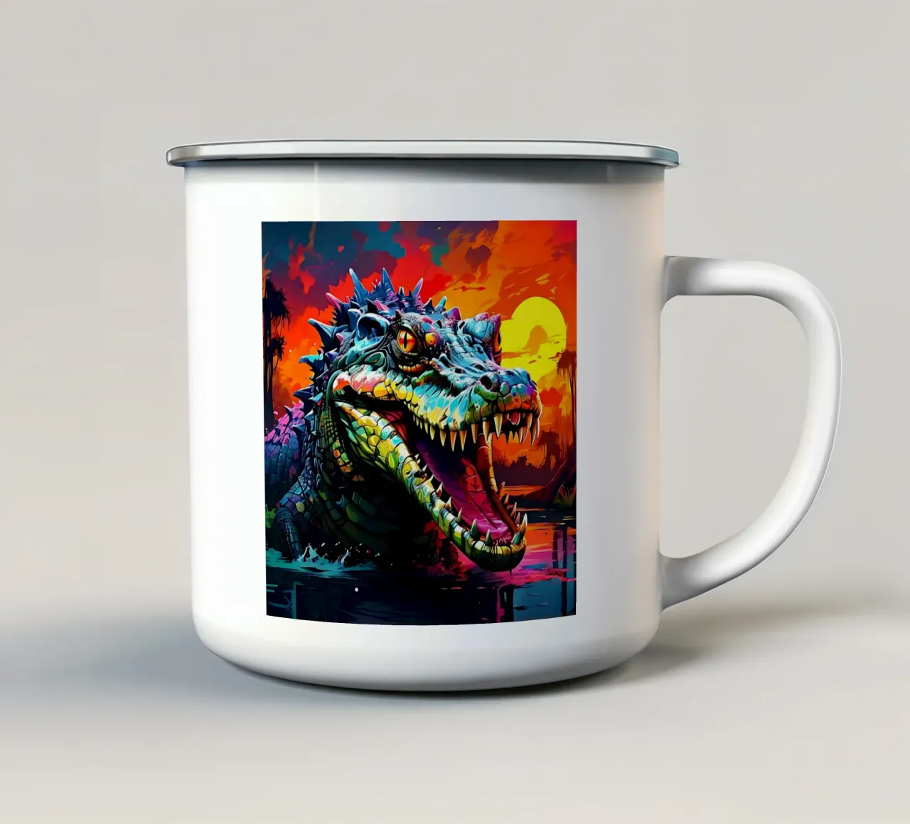 Stile_coccodrillo_J_1 tazza in smalto da Tierisch bunt by LK