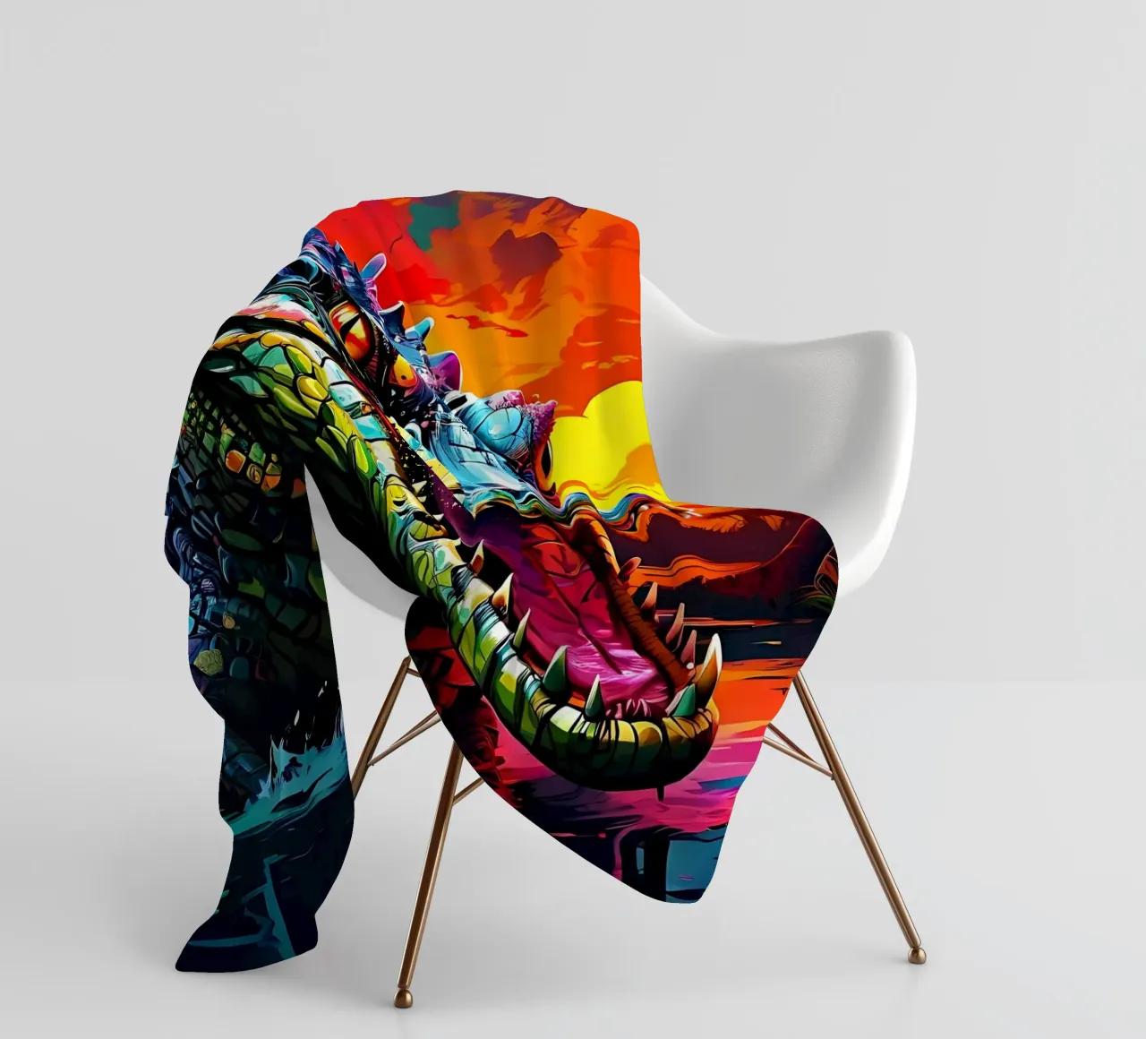 Stile_coccodrillo_J_1 coperta in pile da Tierisch bunt by LK