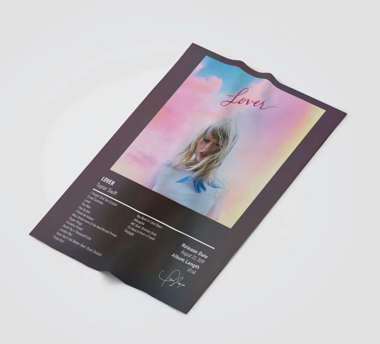 Lover (2019) by Taylor Swift coperta in pile da DGUnder
