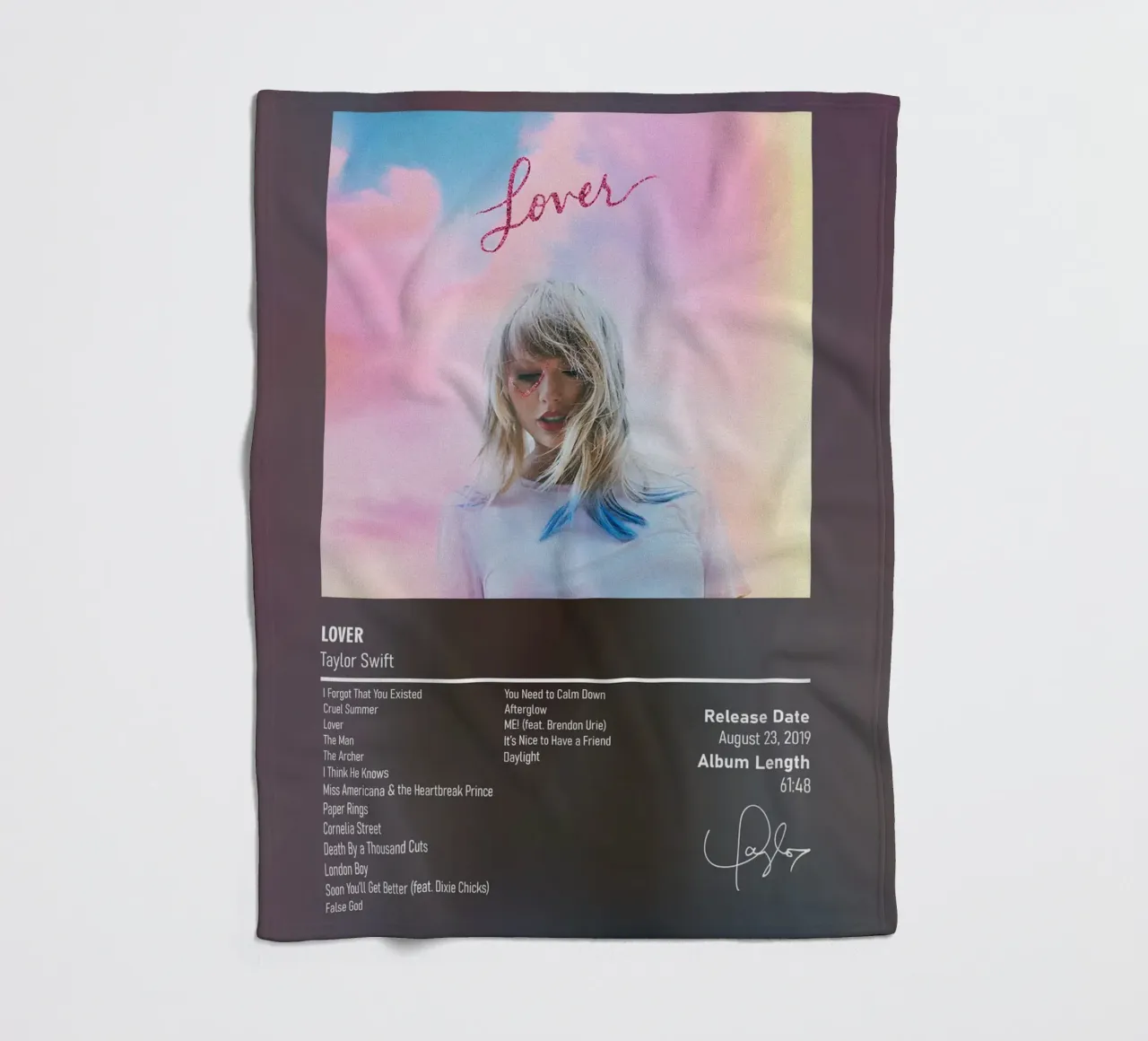 Lover (2019) by Taylor Swift coperta in pile da DGUnder