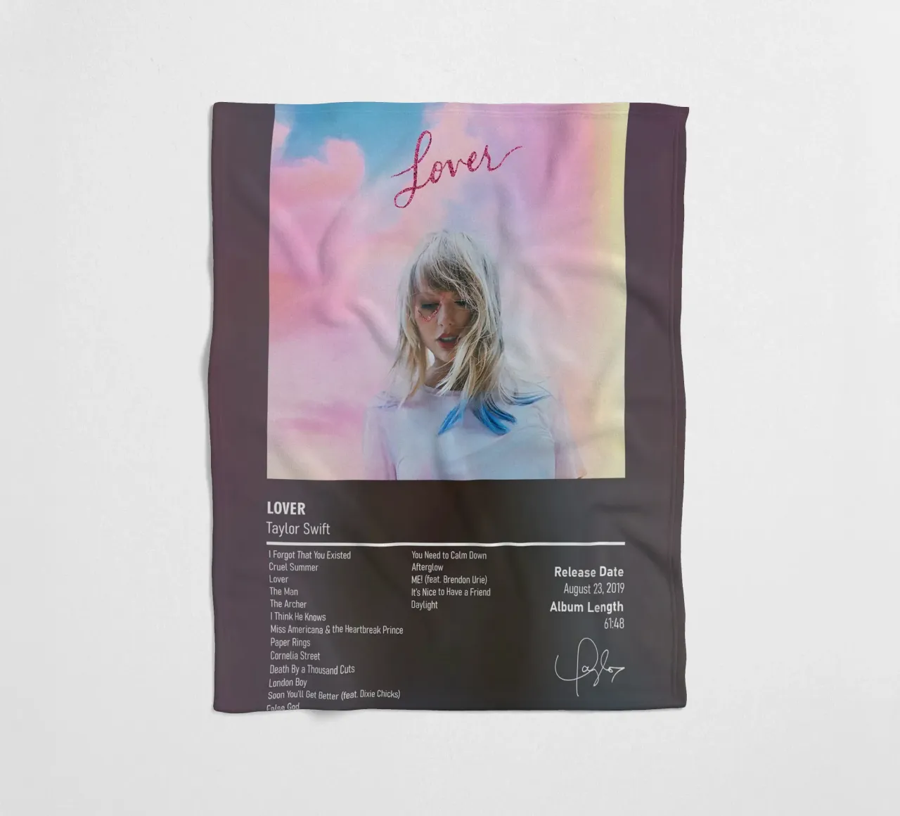 Lover (2019) by Taylor Swift coperta in pile da DGUnder