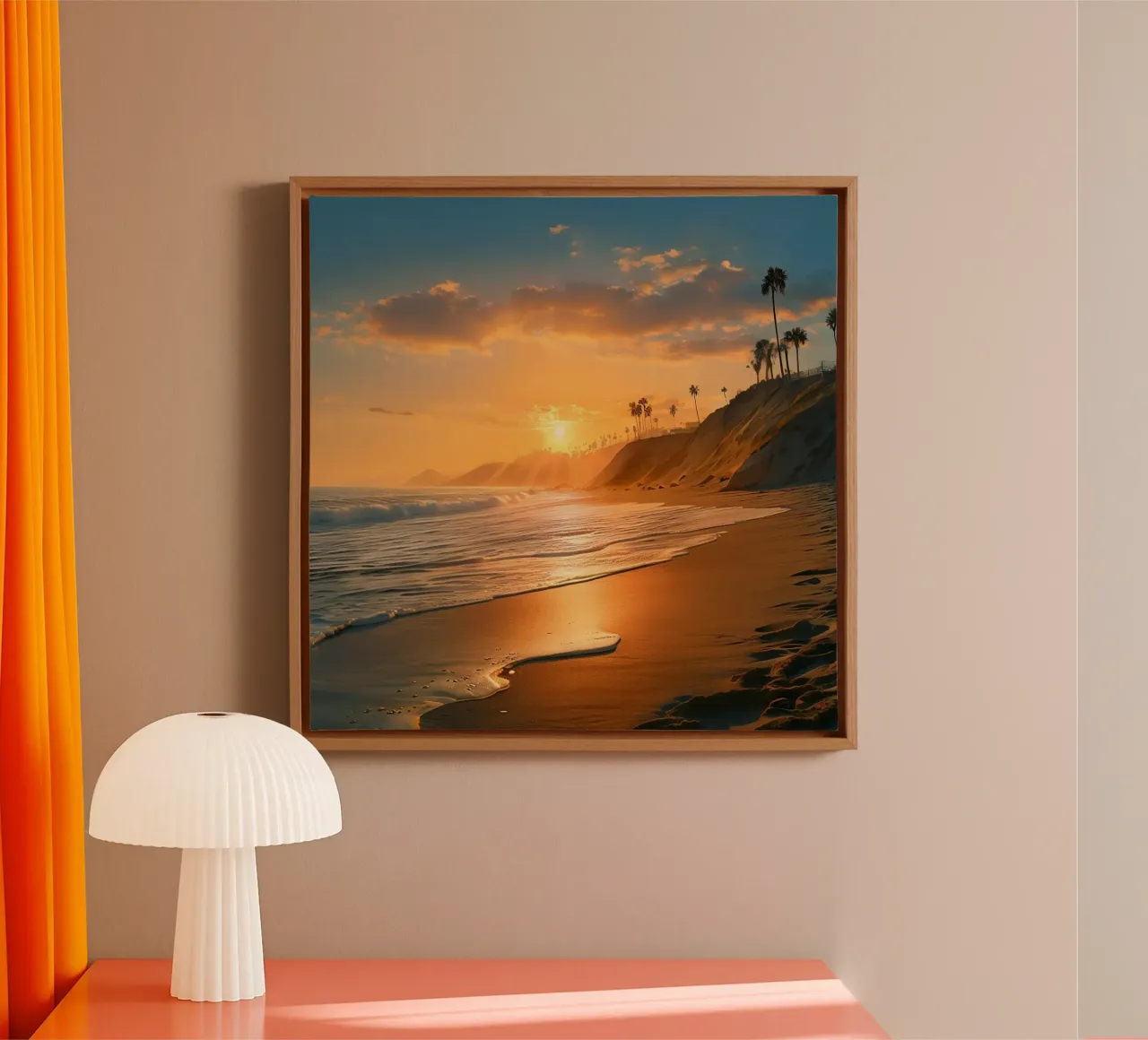 Orizzonte d'oro tela con Cornice a cassetta da PhotoVibe Decor