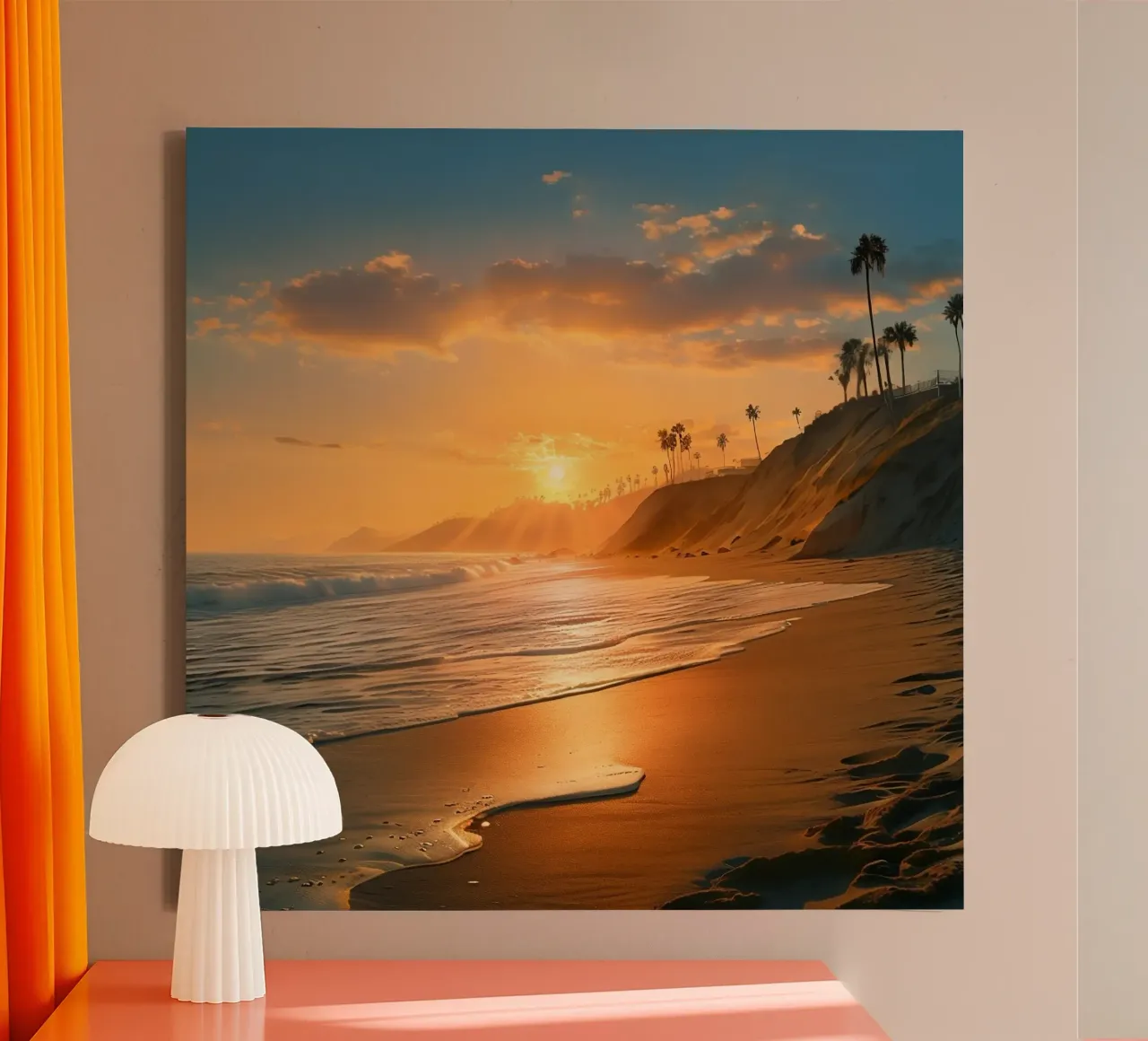 Orizzonte d'oro tela con Cornice a cassetta da PhotoVibe Decor