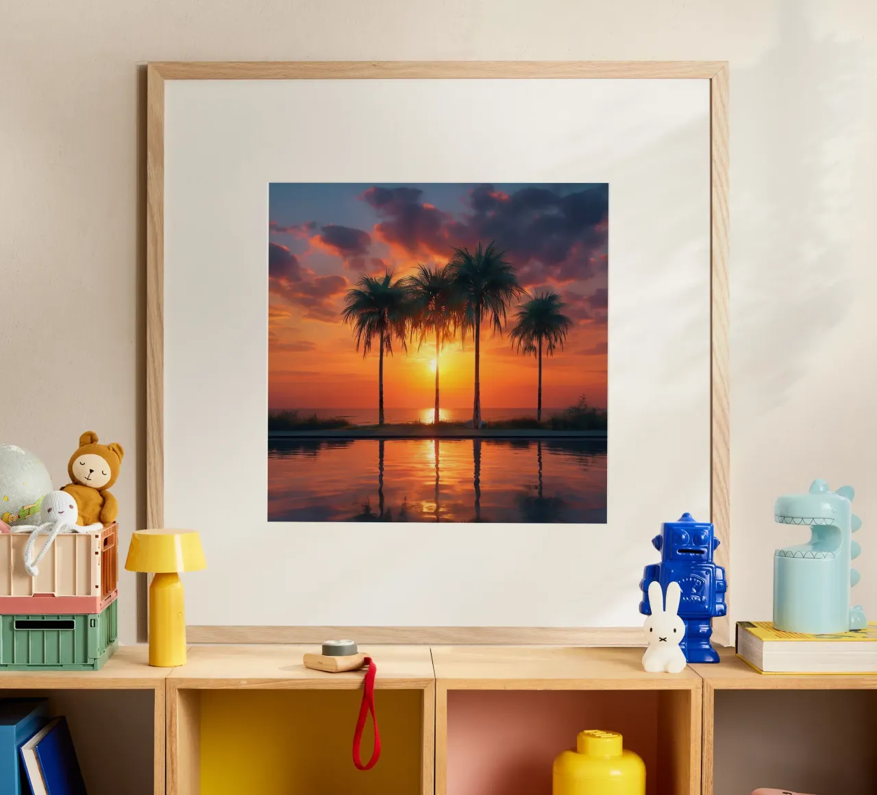 Orizzonte d'oro poster con telaio in plastica da PhotoVibe Decor