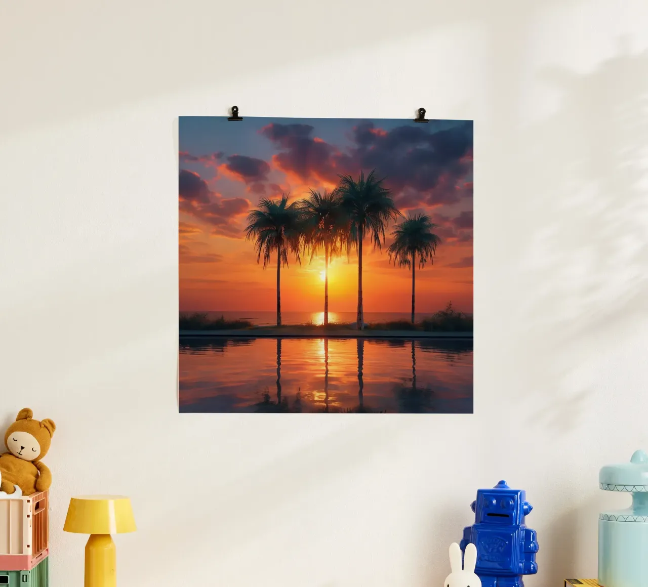 Orizzonte d'oro poster con telaio in plastica da PhotoVibe Decor