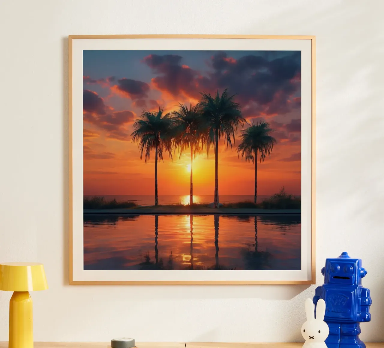 Orizzonte d'oro poster con telaio in plastica da PhotoVibe Decor