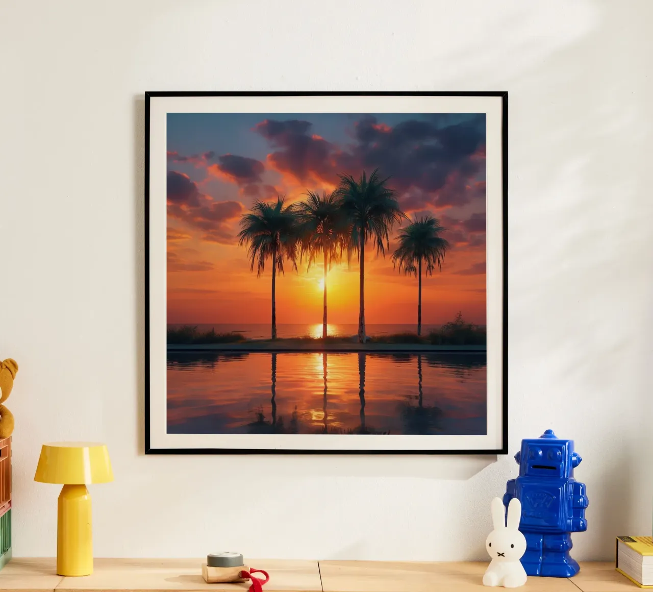 Orizzonte d'oro poster con telaio in plastica da PhotoVibe Decor