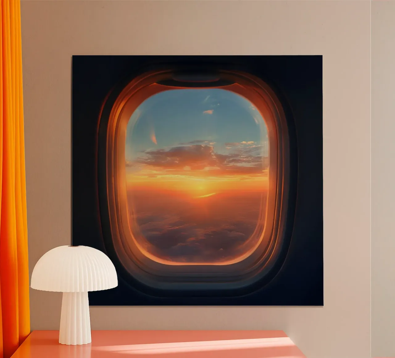 Orizzonte d'oro poster con telaio in legno da PhotoVibe Decor