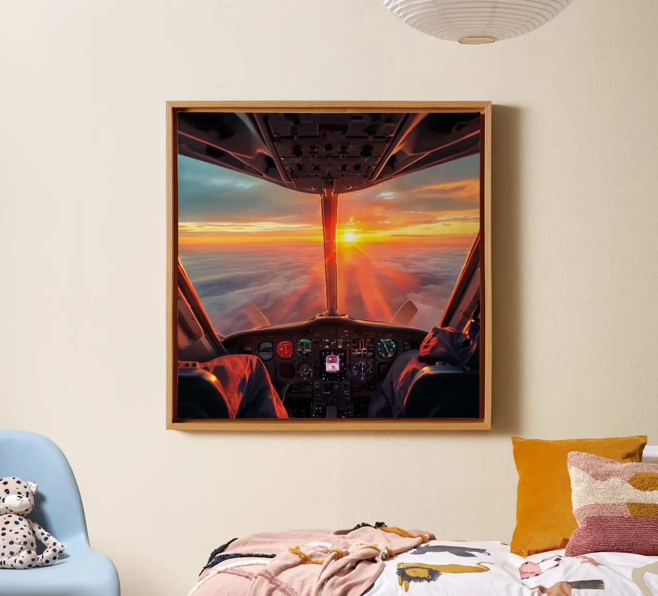 Orizzonte d'oro tela con Cornice a cassetta da PhotoVibe Decor